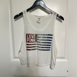 PINK VS sequins flag tank top size XS